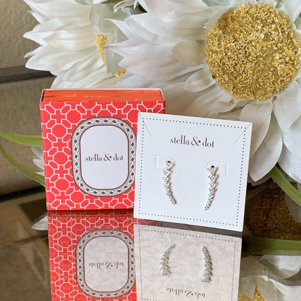 Stella & Dot Pave Triangle Ear Climbers